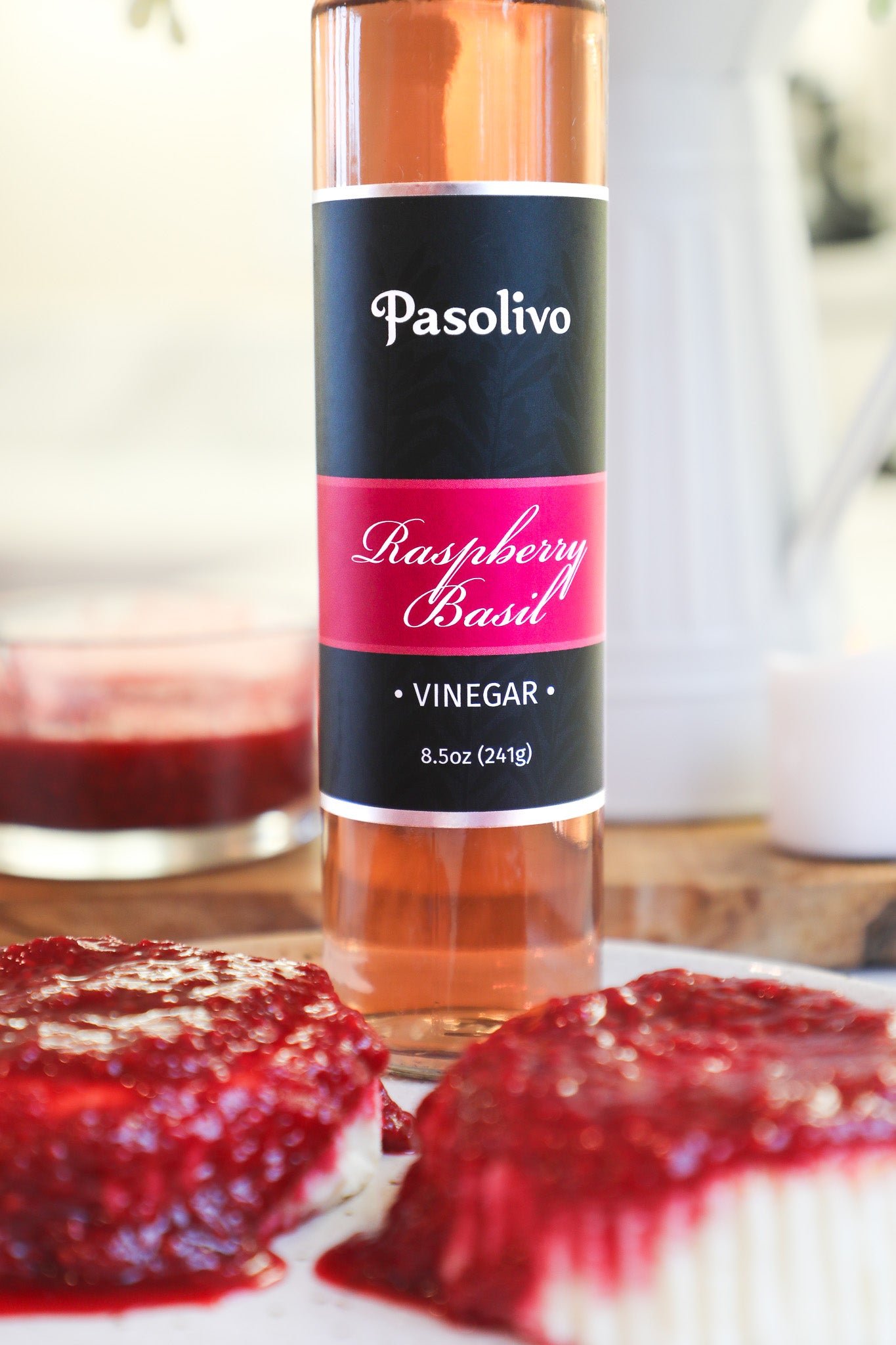 Raspberry Basil Vinegar - 8.5 oz