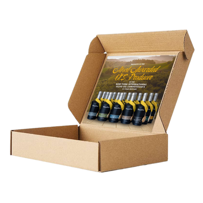 Corrugated Shipping Box with Pasolivo Orchard Blanket