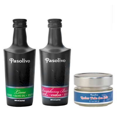 Summer Slaw Recipe Bundle With Lime Olive Oil, Raspberry Basil Vinegar & Kosher Flake Sea Salt