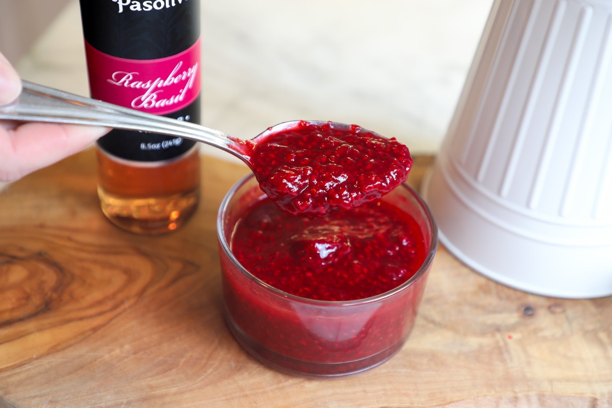 Raspberry Basil Compote Recipe | Pasolivo | California Olive Oil