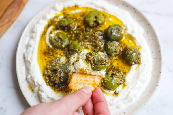 Marinated Castelvetrano Olives with Whipped Ricotta