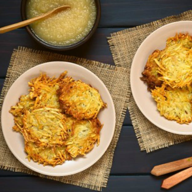 Potato Latkes with Spiced Applesauce