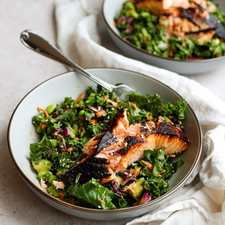 Salmon & Kale Salad with Habanero-Sesame Dressing
