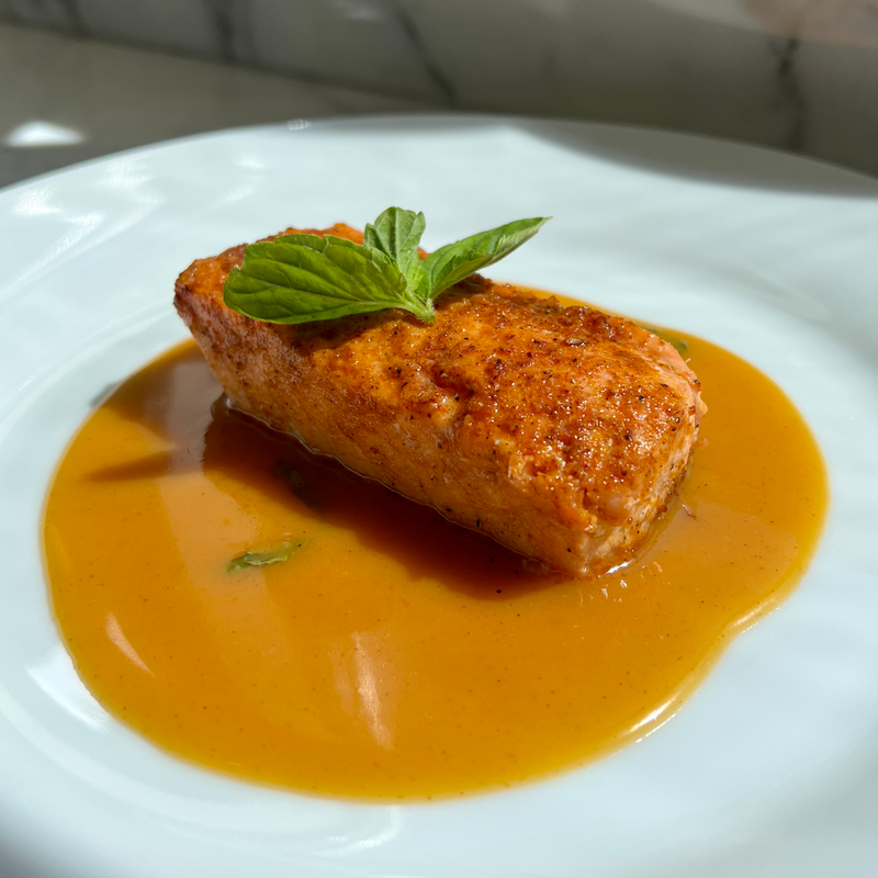 Oven Roasted Salmon with Pineapple Cream Sauce