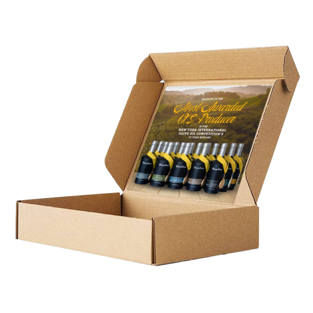Corrugated Shipping Box with Pasolivo Orchard Blanket