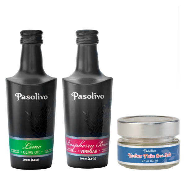 Summer Slaw Recipe Bundle With Lime Olive Oil, Raspberry Basil Vinegar & Kosher Flake Sea Salt