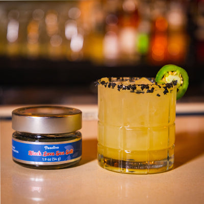 Black Lava Sea Salt Jar